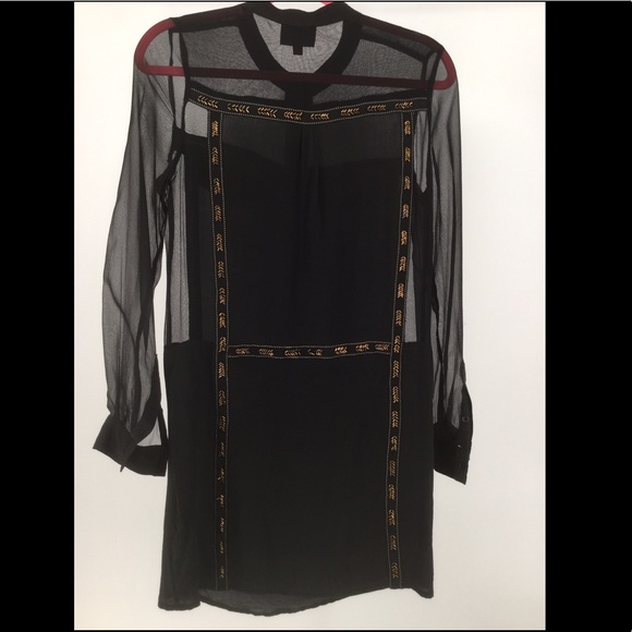 ARYN K Small Black Sheer Dress W/ Woven Inserts - Picture 11 of 15